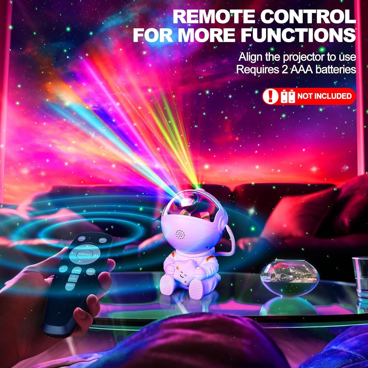 Star Projector Galaxy Night Light - Astronaut Space Buddy Projector with Remote