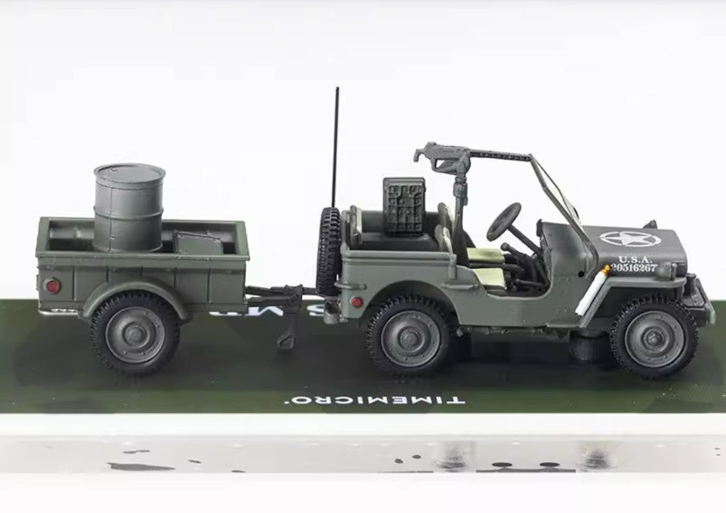 ZD TM 1:64 Military Wellys MB Trailer Model Diecast Metal Car BN