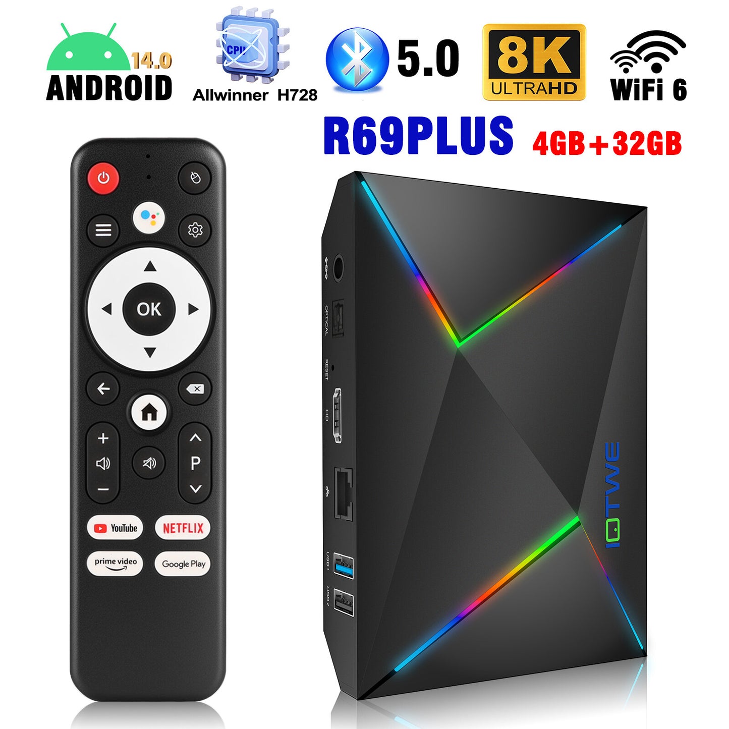 NEW Smart TV BOX Android 32 GB 1000M 2.4G/5G WIFI6 Media Player Octa Core 2025