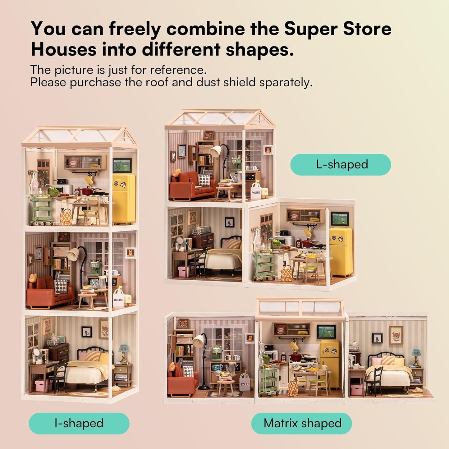 Rolife 1:24 Miniature Dollhouse Super Creator Plastic Building Teens Xmas Gift