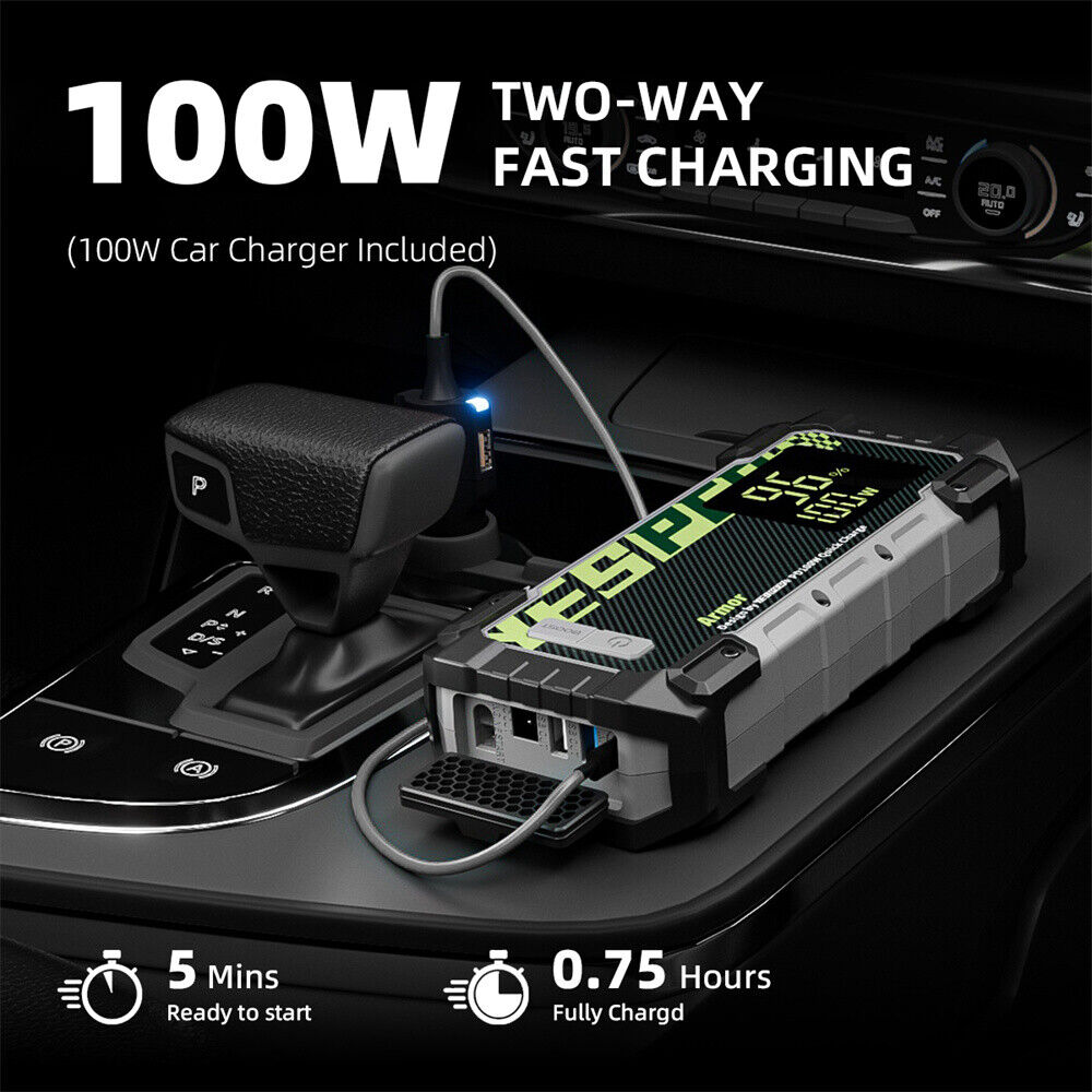 Car Jump Starter 3000A 100W Fast-Charging Portable Battery Booster Pack YESPER