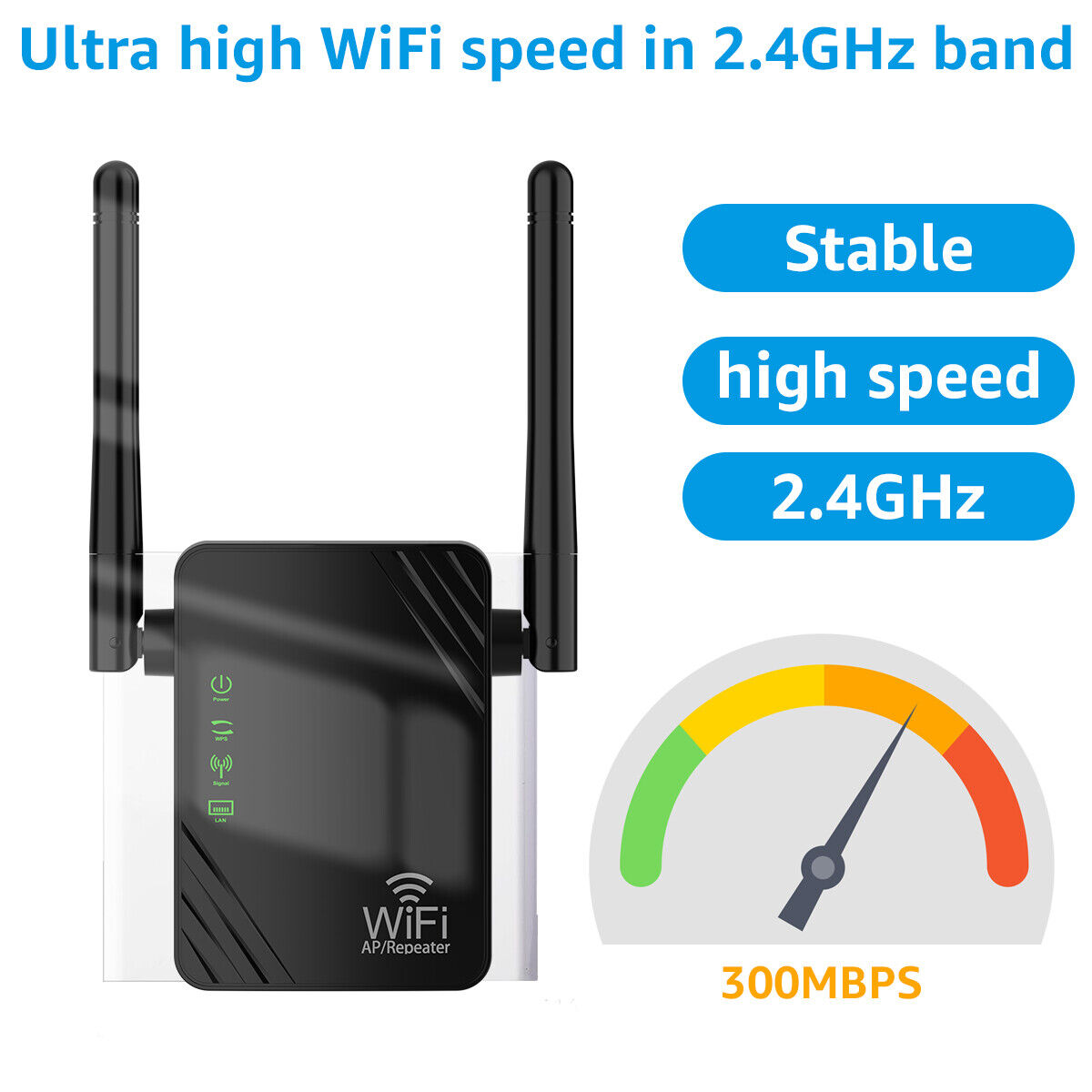Upgraded WiFi Range Extender 300Mbps Internet Booster Wireless Signal Repeater