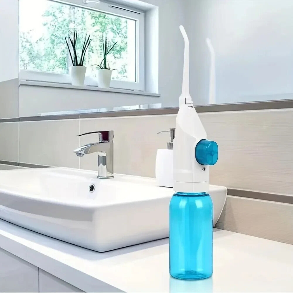 Portable High Pressure Oral Irrigator - Manual Teeth Cleaner, Water Dental Floss