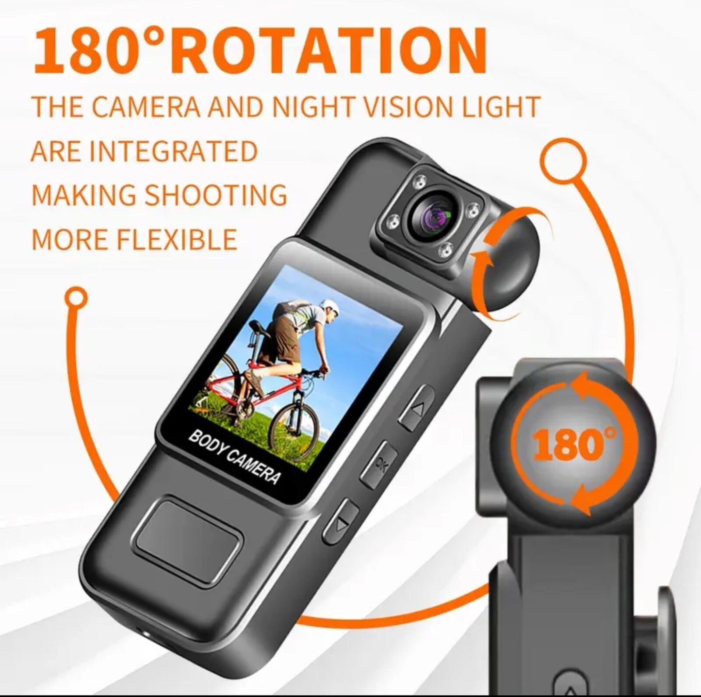 High-defination 1080P Wearable Camera 1000mAh Battery Back Clip Video Camcorder
