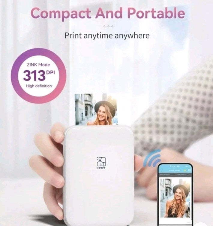 HPRT MT53 Mini Photo Printer - White