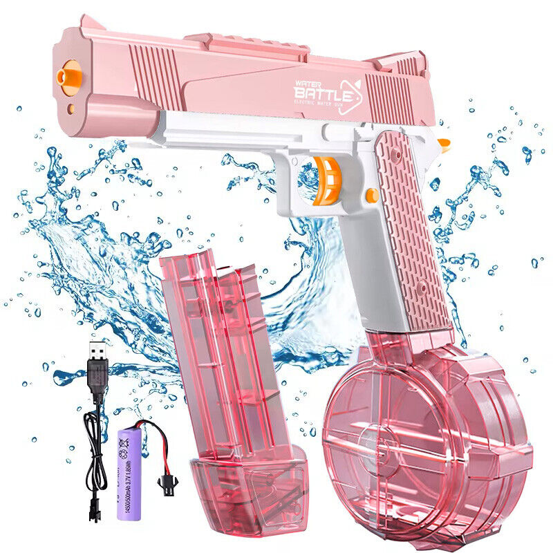 Continuous Fire Electric Water Gun Adult Kids Rechargeable Squirt Gun