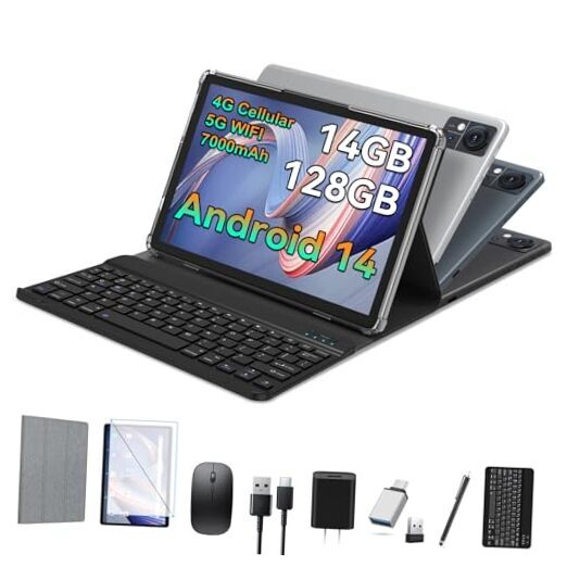 Android 14 Tablet 4G Cellular 14GB RAM(8+6 Virtual)+128GB ROM+1TB, 2024 Newest