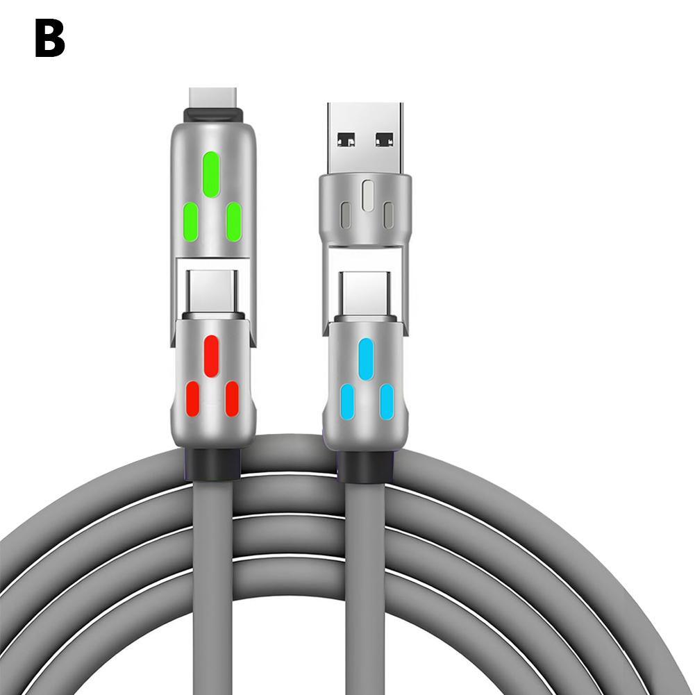 4-in-1 240W USB-C Cable, USB C Cable 1.2m, Multi USB Charging Data Cables HOT!