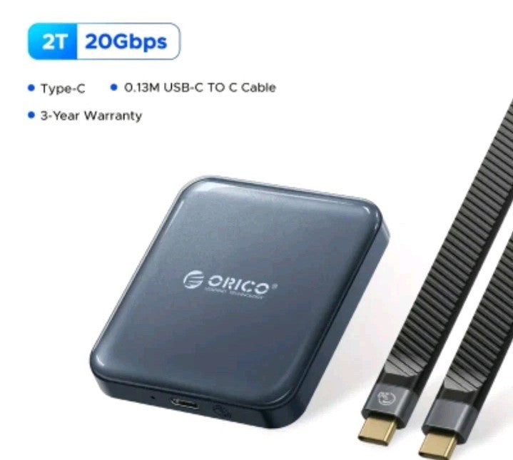 ORICO Magnetic External SSD 512GB 4K ProRes Portable Solid State Drive PSSD