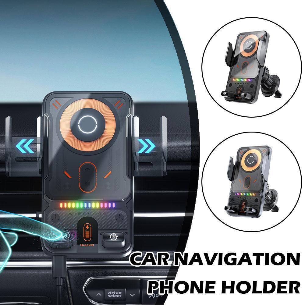 Universal Wireless Charging Car Phone Mount with Air Outlet Navigation Bra W1B7