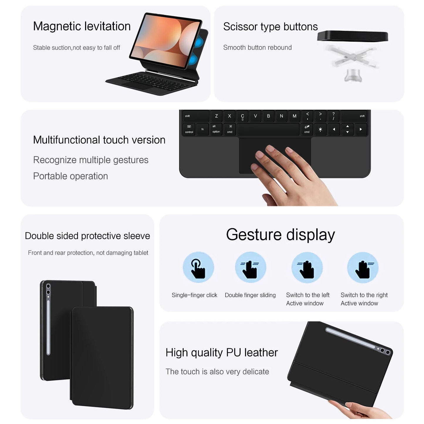 Magic Keyboard for Samsung Galaxy Tab S10+ Case Backlight Keyboard for Samsung T