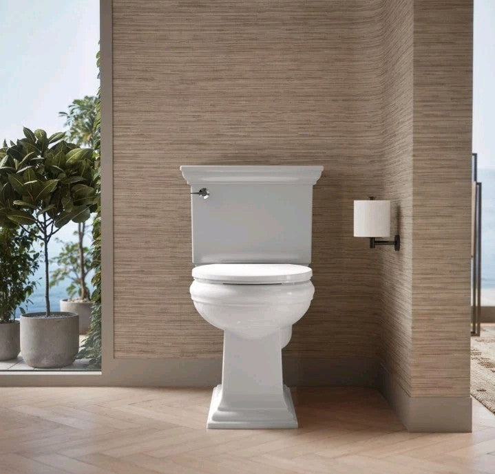 KOHLER K-27332-0 Glissade ReadyLatch Quiet Close Round Toilet Seat, White