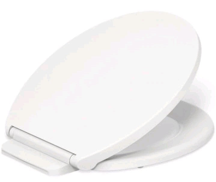 KOHLER K-27332-0 Glissade ReadyLatch Quiet Close Round Toilet Seat, White