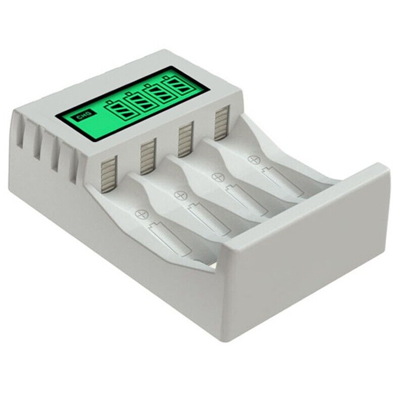Efficient LCD Charger with 4 Slots Suitable for AAAAA Rechargeable Batteries