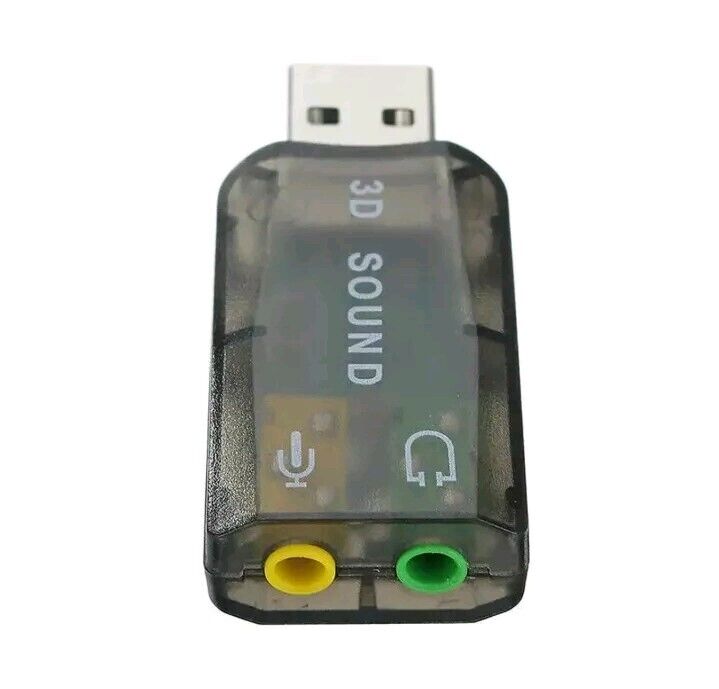USB Sound Card Dangle Converter Port With Mic Aux Port