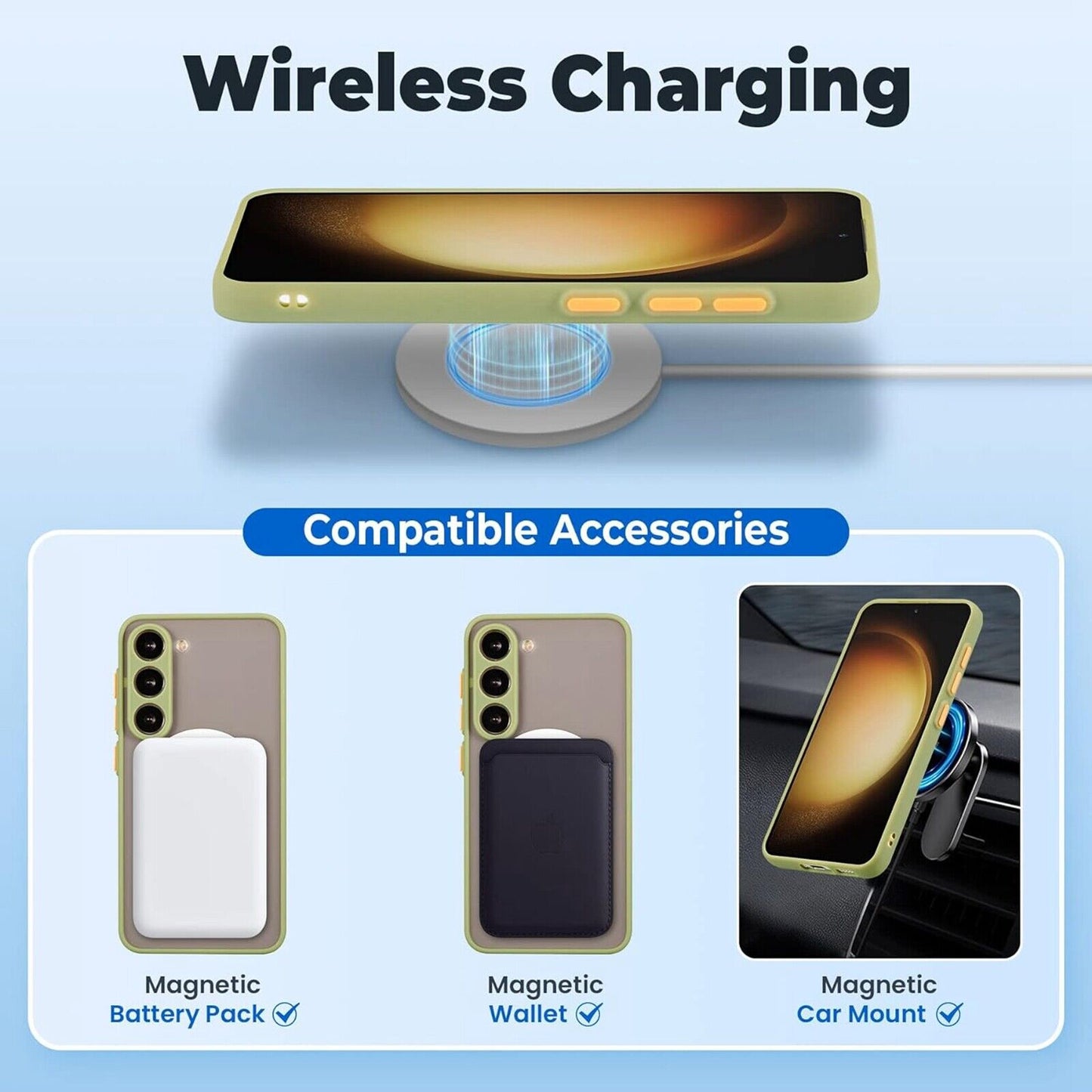 For Samsung Galaxy S25Ultra S24FE S23 Case Mag Safe Magnetic Frosted Phone Cover