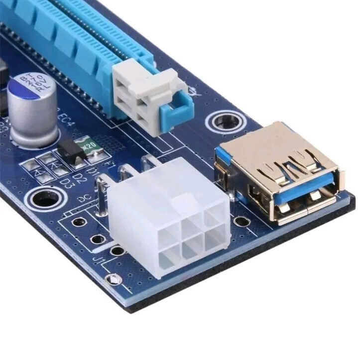 Ethereum PCI-E 1x to 16x Powered USB3.0 GPU Riser Extender Adapter Card VER 009s