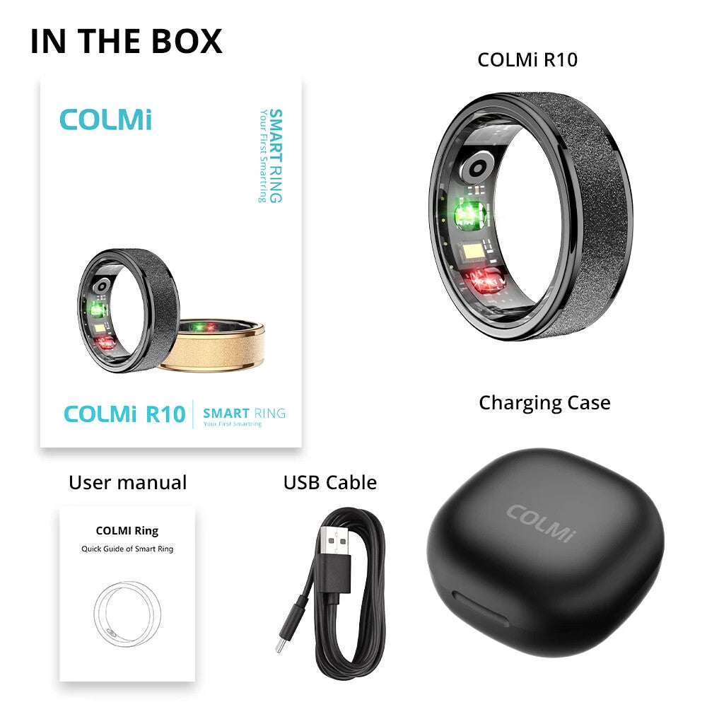 Smart Ring with Charging Case,Health Sleep Monitor, 5ATM Waterproof,Multi-sport
