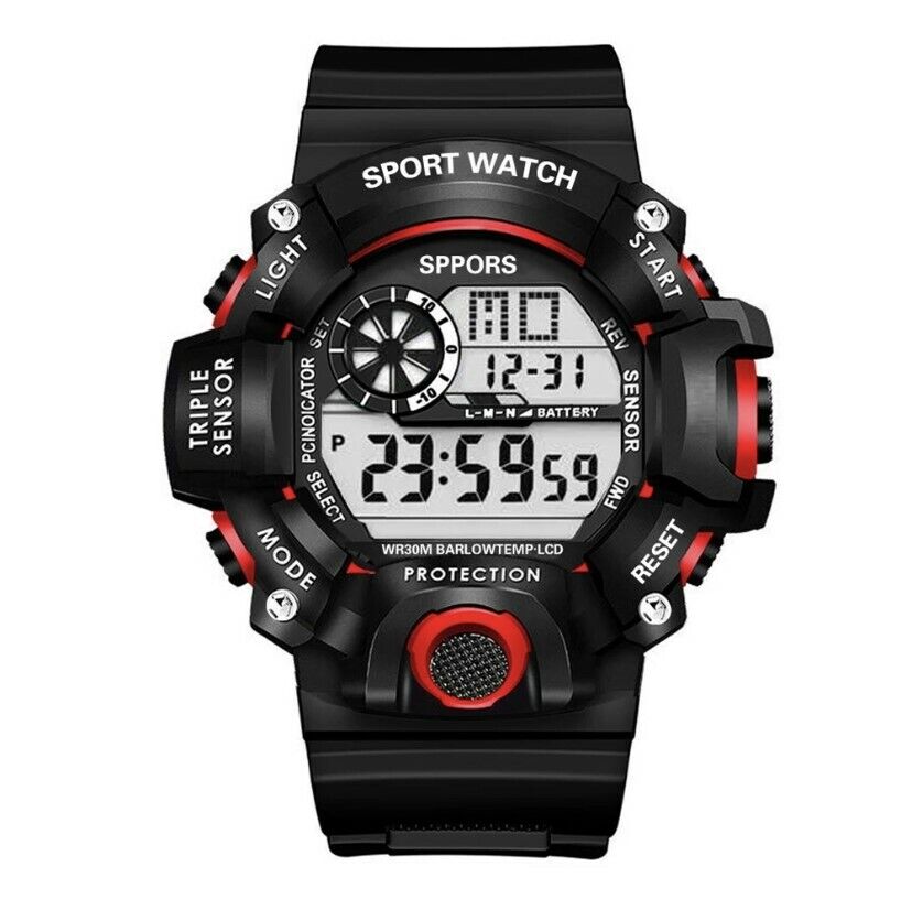 Men's Watches Military Army Sports Digital LED Shockproof Watch Alarm Stopwatch
