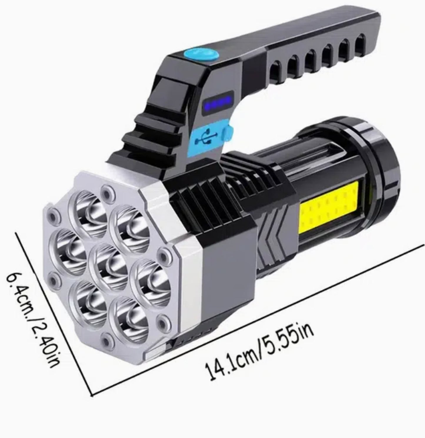 BCM ( KQ01868 ) High Power Handheld LED Flashlight USB Rechargeable 7-core Light