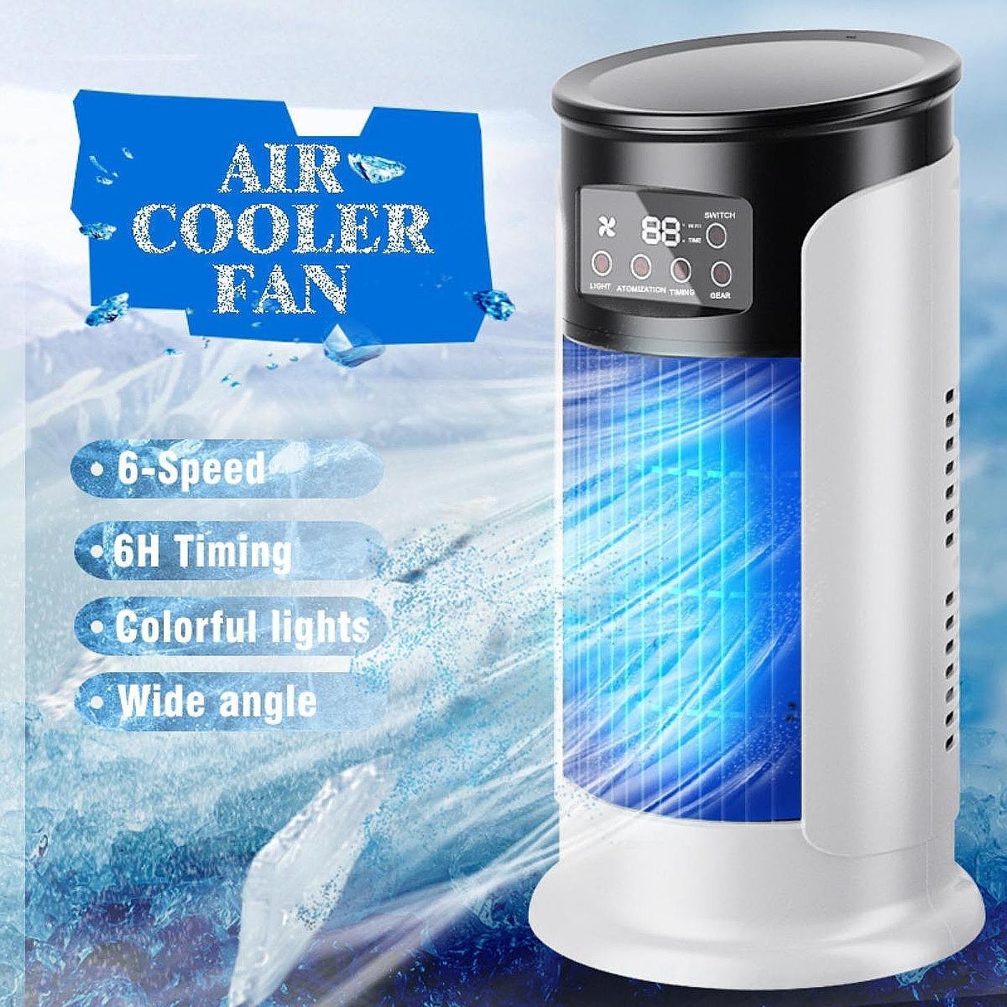 Portable Air Conditioners Fan with 6 Speeds Air Cooler for Home Office Desk