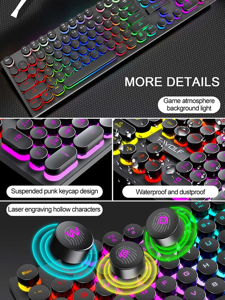 Shadow Mechanical Feeling, Keyboard, Desktop Computer Lluminated Wired Keyboard