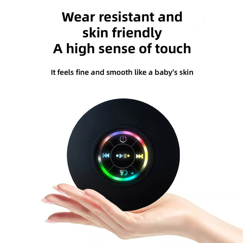 Waterproof Bluetooth Wireless Shower Speaker Bathroom Speaker LED Light Portable
