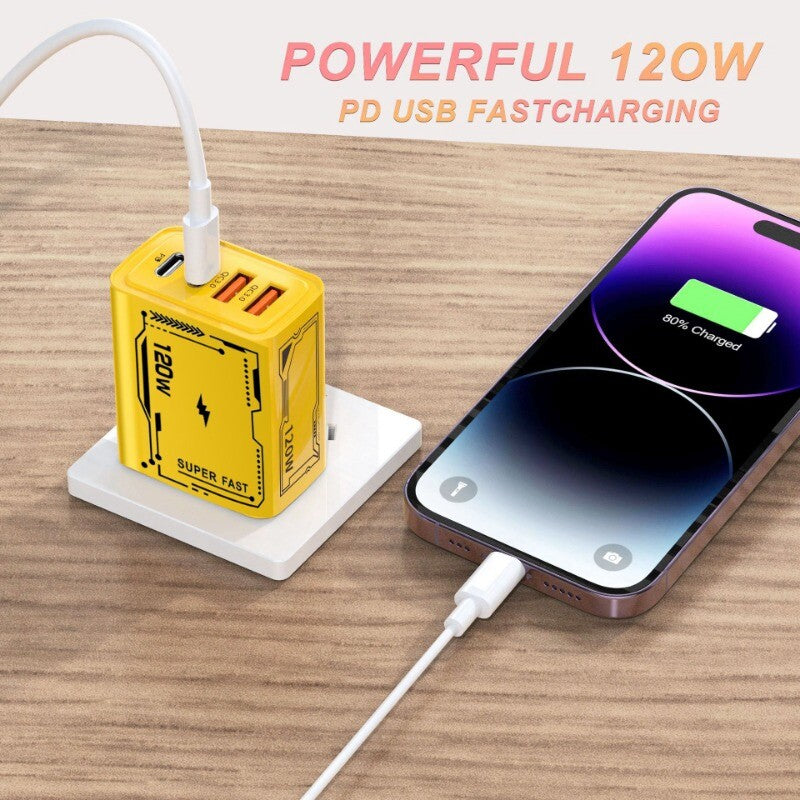 120W Fast Type C Wall Charger 4-in-1 Fast Cable For Samsung A16 A06 A15 A35 A55