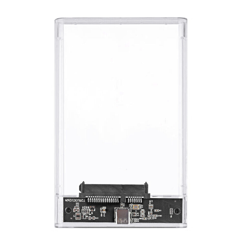 Drive Hard 3.0 Case 2.5" SSD External Clear HDD Enclosure Laptop SATA Tool-Free
