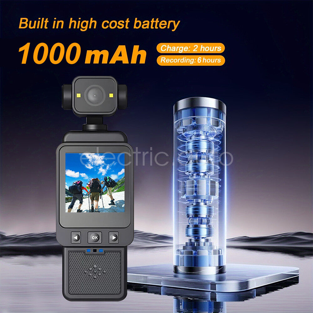 WiFi Camera with Screen 360° Rotatable Lens 1080P HD Photo Video Audio Recorder
