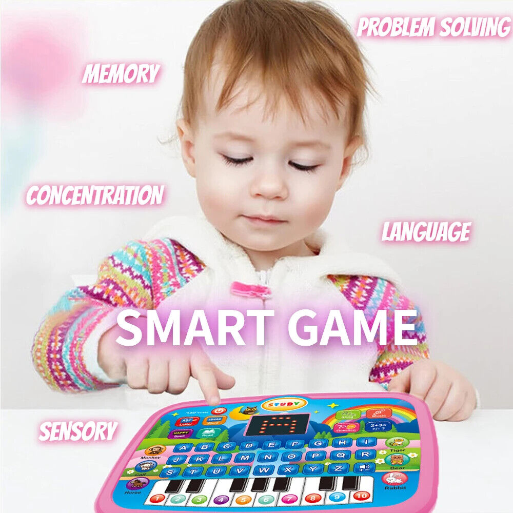 Kids’ Education Tablet Toy, Age 3+ Literacy Learn Doubles as Electronic Keyboard