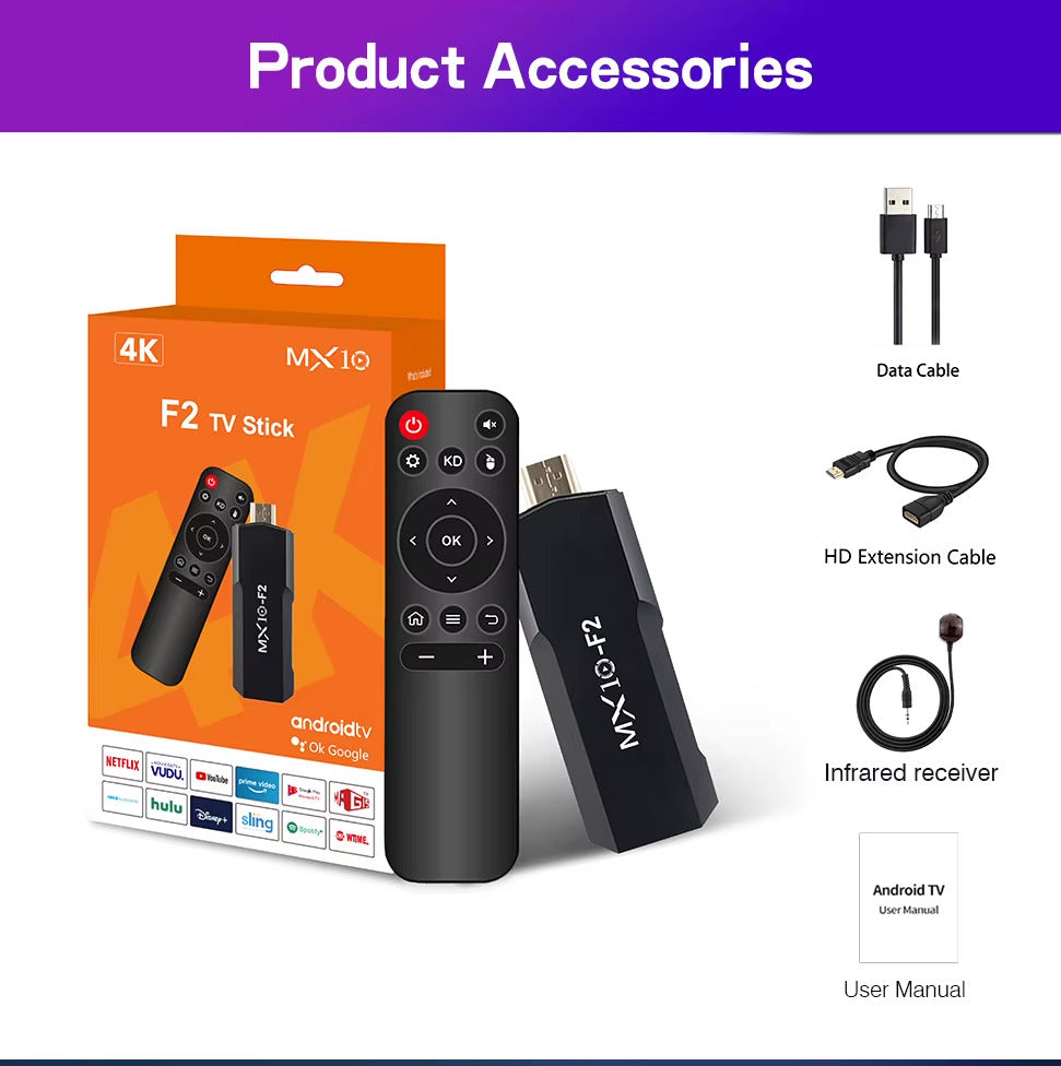 Android 13 Smart TV Stick 4K RK3228A Quad-Core TV Box 2.4G 5G Wifi Dual Frequenc