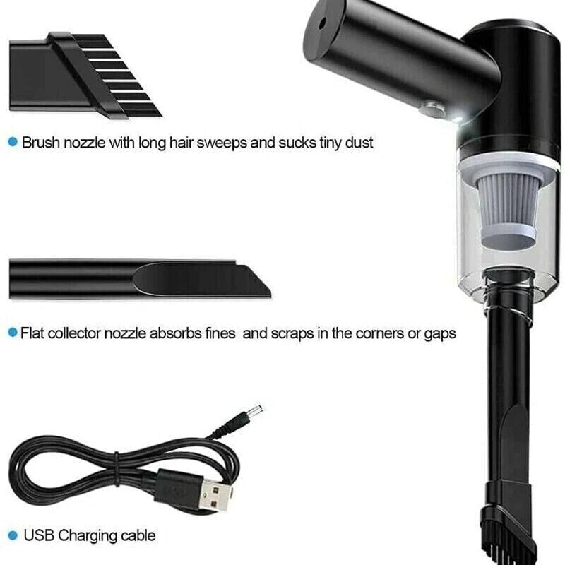Powerful and Portable 9000Pa 3-In-1 Mini Auto Vacuum for Car,home