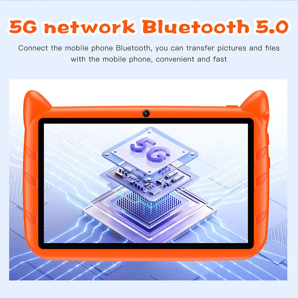 Kid Tablet Android 13, 4GB RAM 1TB Expand,5G WiFi,Dual Camera, Children's Gift