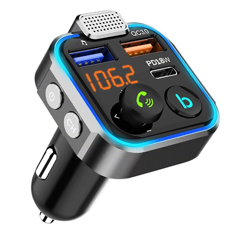 Bluetooth FM Transmitter Car Adapter QC3.0 PD USB Charger FM Radio Handsfree /