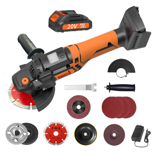 KITESDER Cordless Angle Grinder Handheld Saw 9000RPM with Battery Blade Toolkit