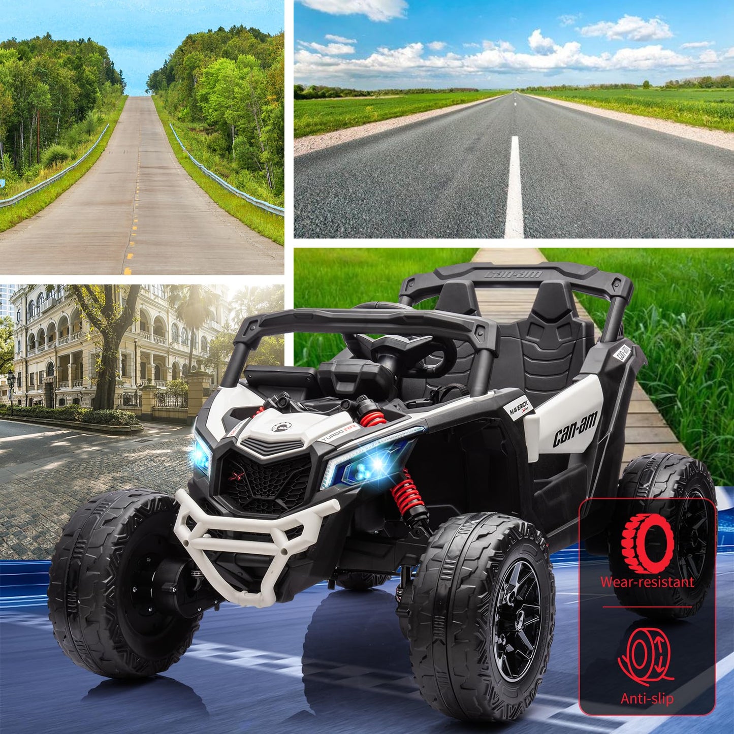 Can-Am Licensed 12V Ride on UTV Car for Kids Electric Fun Toys 4WD Off-Road Quad