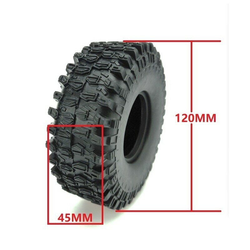 4PCS 1.9 Inch 108/120MM RC Crawler Tires For 1/10 SCX10 90046 D90 RC4WD TRX-4