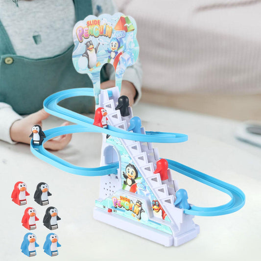 Penguin Climbing Toys Music Electric Race Track Game for Boys Toddlers Kids