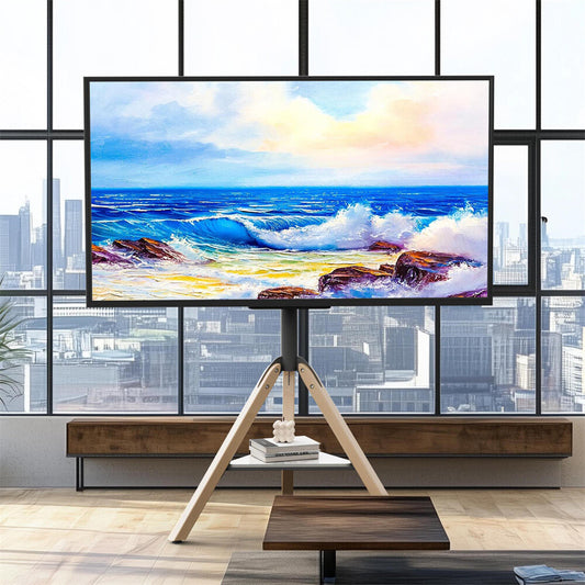 Universal Corner TV Stand with Shelf Height Adjustable Swievel TV Stand 40-75 in