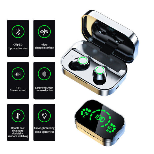 Bluetooth Earphones Headphones For Apple iPhone 16/15/Pro/14/13/12/11/X Earbuds