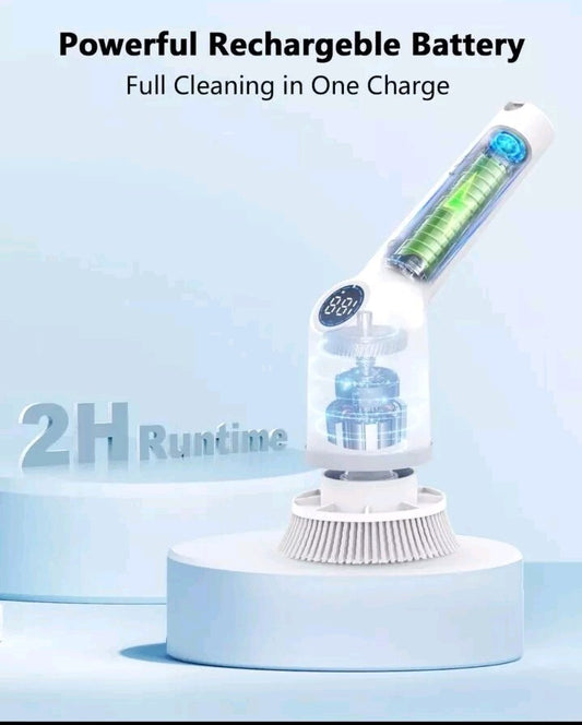7 Heads Electric Spin Scrubber Cordless Bathtub Power Scrubber Cleaning Brush