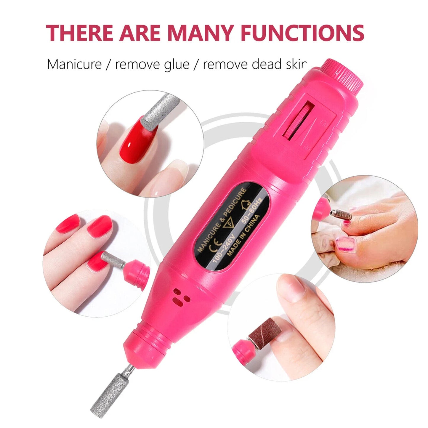 Nail Sander Manicure Pedicure Electric Portable Drill USB Kit