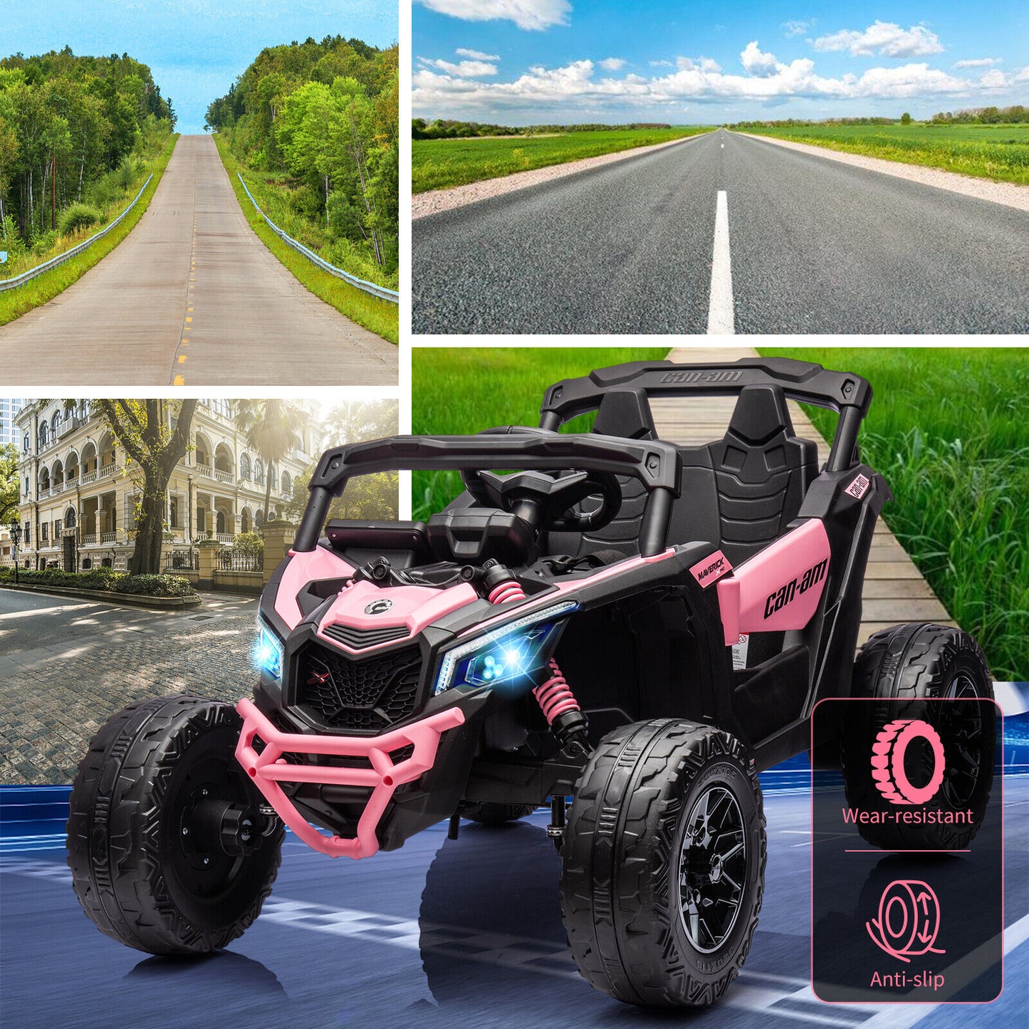 Can-Am Licensed 12V Ride on UTV Car for Kids Electric Fun Toys 4WD Off-Road Quad