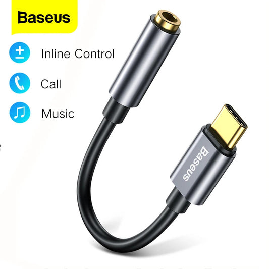 Baseus USB Type C To 3.5mm Earphone Jack OTG Adapter Type-C 3.5 mm Headphone