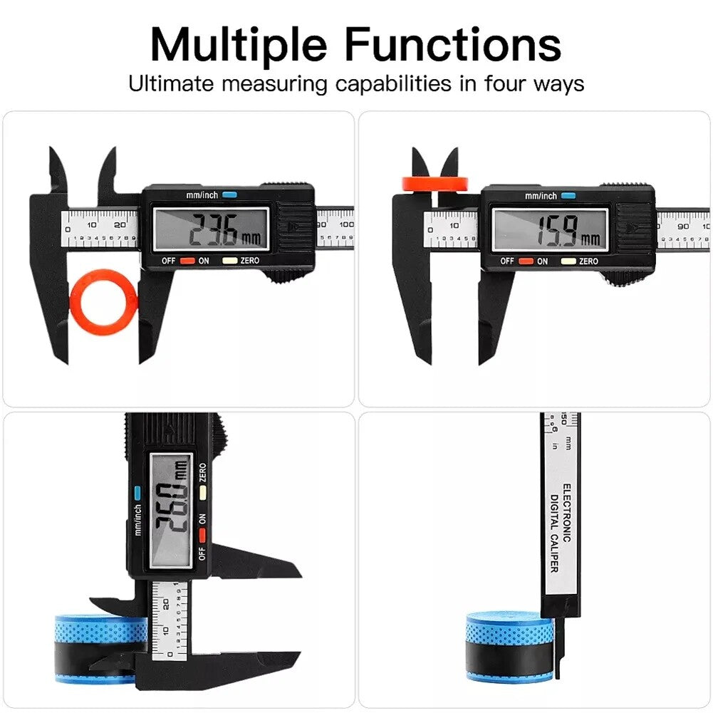 6" 150mm Digital Caliper Micrometer LCD Gauge Vernier Electronic Measuring Ruler