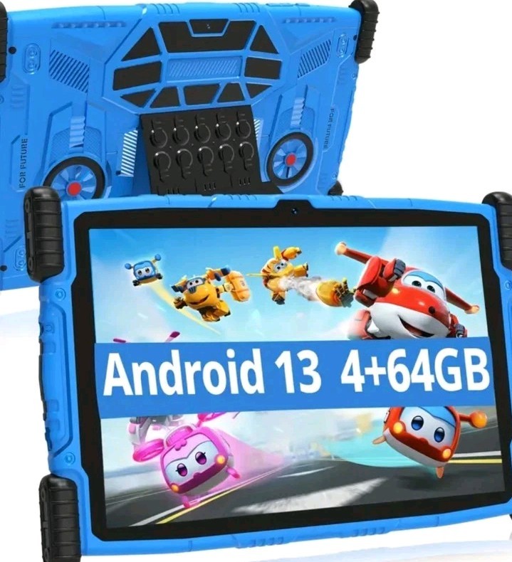 Kids Tablet, 10 Inch Tablet for Kids Android 13, 4GB+64GB/1 TB Expansion, Blue