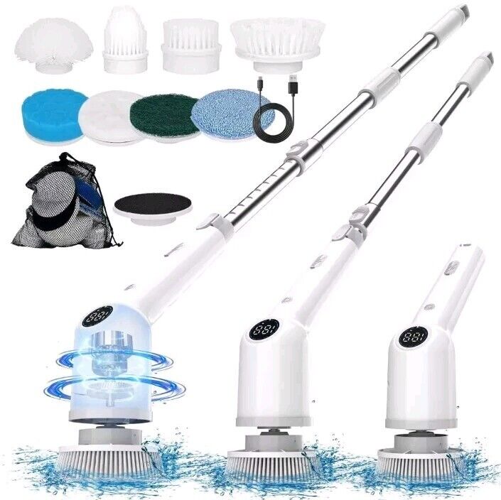 7 Heads Electric Spin Scrubber Cordless Bathtub Power Scrubber Cleaning Brush