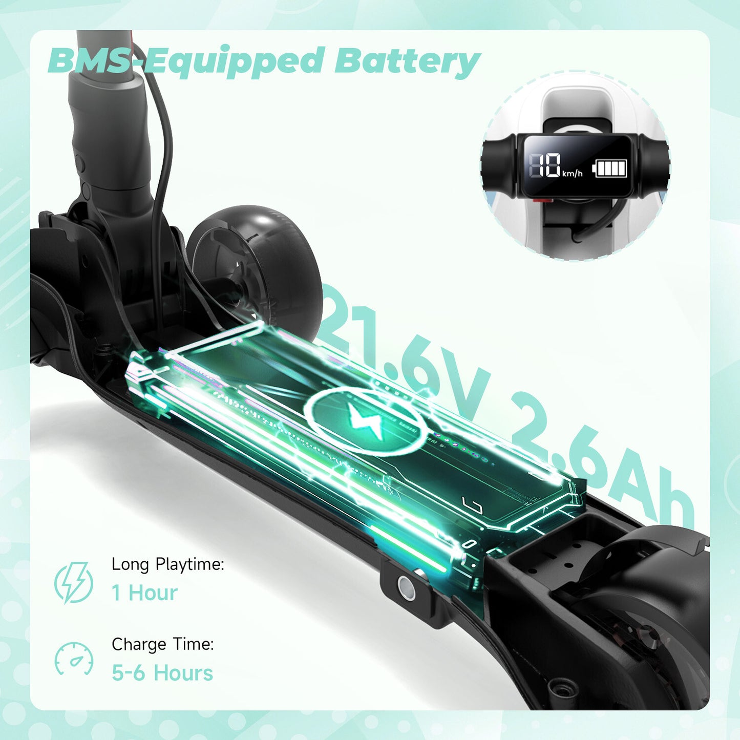Folding Electric Scooter for Kids Ages 3-12 Bluetooth E-Scooter LED Wheels Gift