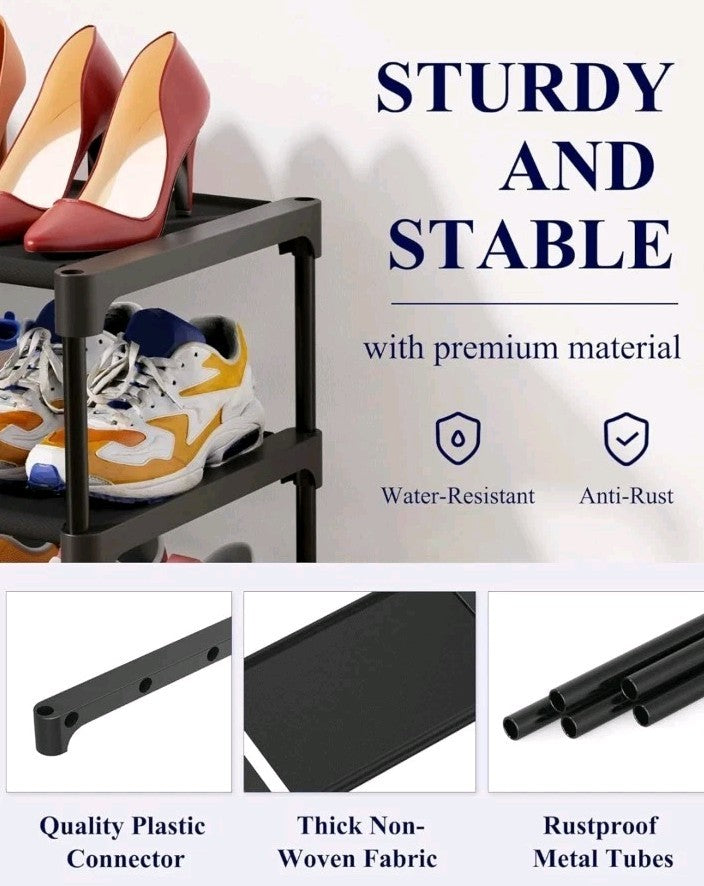Kitsure Shoe Rack - Premium Non-Woven Shoe Rack Shelf, Shoe Organizer for Closet